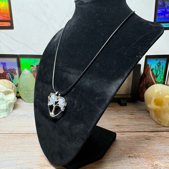 Opalite Tree of Life Heart Necklace - Picture 2 of 4